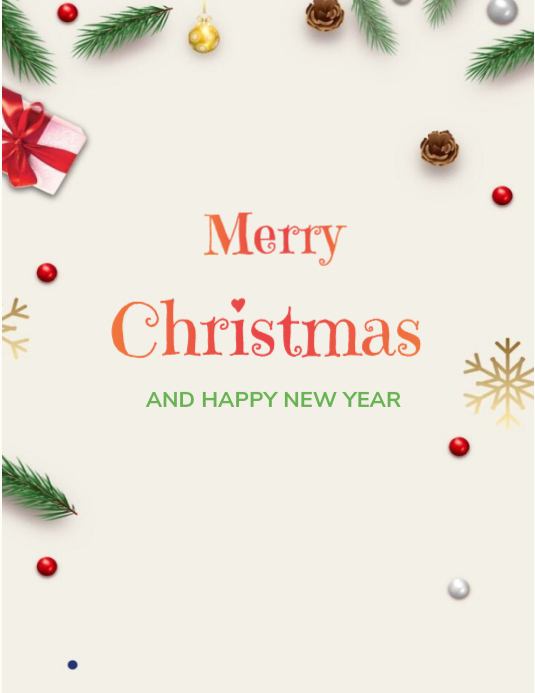 Plantilla de White Floral Merry Christmas Flyer (us Letter) | PosterMyWall