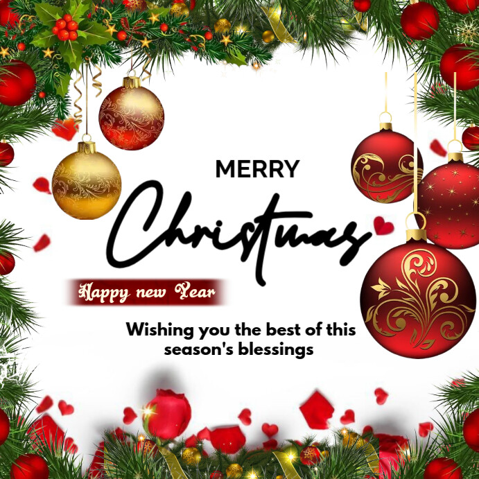 Plantilla de White Floral Merry Christmas Instagram Post | PosterMyWall