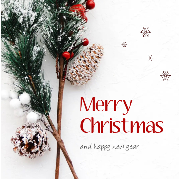 Plantilla de White Floral Merry Christmas Instagram Post | PosterMyWall