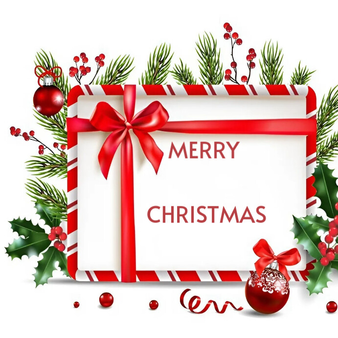 Plantilla de White Floral Merry Christmas Instagram Post | PosterMyWall