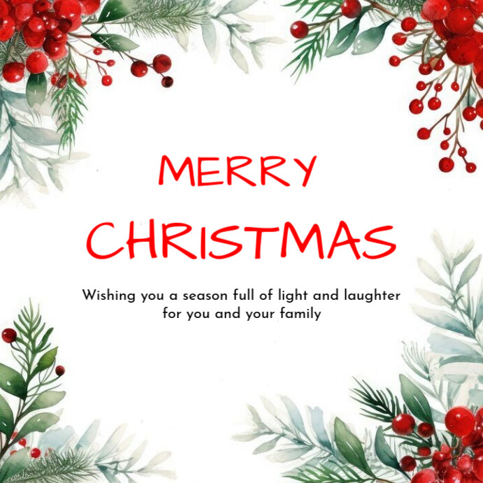 Copy of White Floral Merry Christmas Instagram Post | PosterMyWall