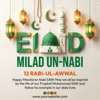 White Milad Un-Nabi Celebration Persegi Template