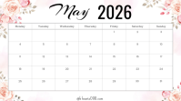 White Floral Monthly Calendar Presentation template