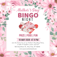 White Floral Mother's Day Bingo Night Instagram Post template