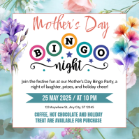 White Floral Mother's Day Bingo Party Instagram Post Instagram-Beitrag template