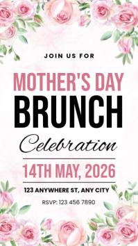White Floral Mother's Day Brunch Instagram Story template