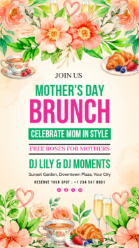 White Floral Mother's Day Brunch Instagram Story template