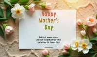 White Floral Mother's Day Card Tag template