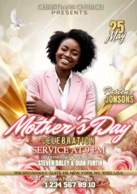 White Floral Mother's Day Celebration A5 Video template