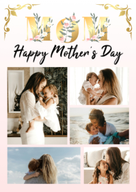 White Floral Mother's Day Celebration A6 template