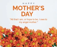 White Floral Mother's Day Celebration Flowers Templates  Medium Rectangle Średni prostokąt