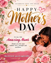 White Floral Mother's Day Celebration Instagram Portrait template