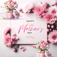 White Floral Mother's Day Celebration Instagram Post Video Instagram-Beitrag template