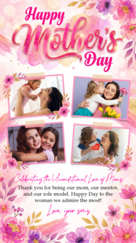 White Floral Mother's Day Celebration Instagram Story Instagram-Story template