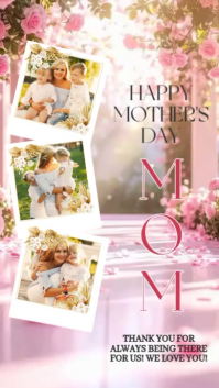 White Floral Mother's Day Celebration Instagram Story Video template