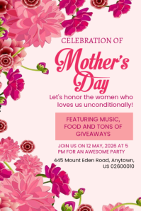 White Floral Mother's Day Celebration Poster Iphosta template