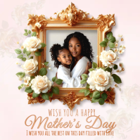 White Floral Mother's Day Collage Instagram Post template