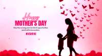 White Floral Mother's Day Digital Display Digitalanzeige (16:9) template