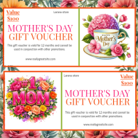 White Floral Mother's Day Gift Voucher Instagram Post template