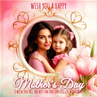 White Floral Mother's Day Instagram Post Instagram-bericht template