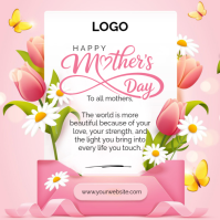 白色 Mother's Day Instagram Post Template