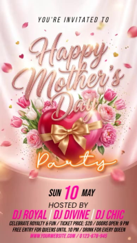 White Floral Mother's Day Party Instagram Story Video template