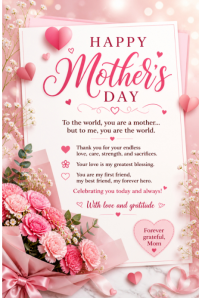 White Floral Mother's Day Poster template