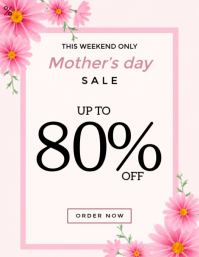 White Mother's Day Sale Flyer Template
