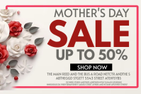White Floral Mother's Day Sale Poster 海报 template