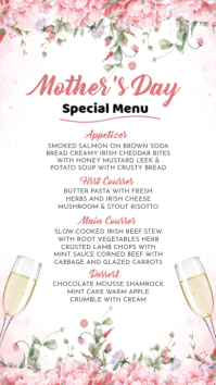 White Floral Mother's Day Special Menu Instagram Story template