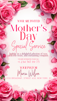 White Floral Mother's Day Special Service Instagram Story template