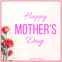 White Floral Mother's Day Square Kvadrat (1:1) template