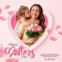 White Floral Mother's Day Square Video Cuadrado (1:1) template