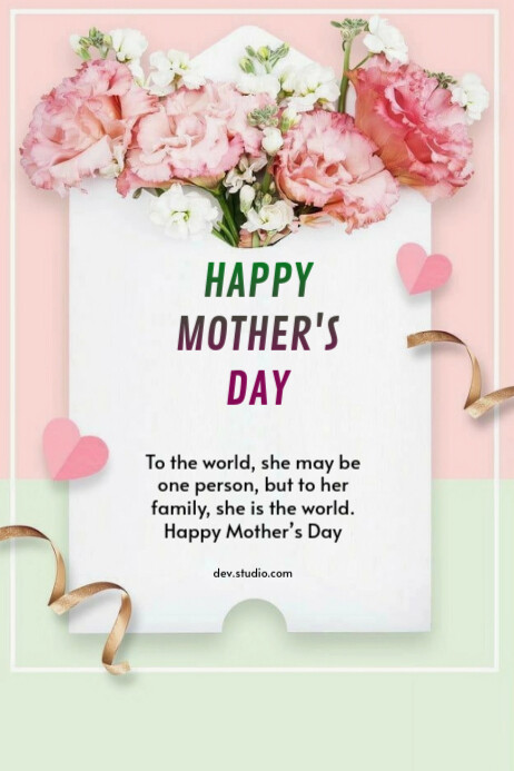 White Floral Mother's Day Card Poster Plakat template
