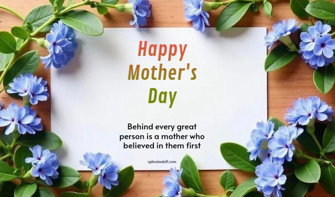 White Floral Mother's Day Card Tag Etykietka doczepna template