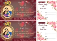 White Floral Multicolored Pre-wedding Pledge A6 template