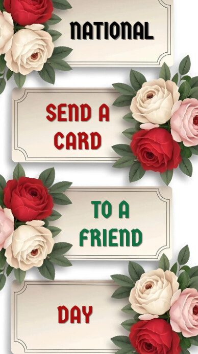 White Floral National Send A Card To A Friend Day Instagram Story ...