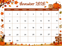 White November 2026 Calendar Presentation Template