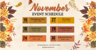 Biały November Event Schedule Isithombe Esabiwe ku-Facebook Template