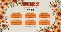 Putih November Events Calendar Immagine condivisa di Facebook Template