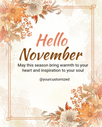 White November Greeting Instagram Portrait Template
