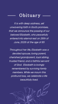 White Obituary Announcement Instagram-Story Template - Page 2