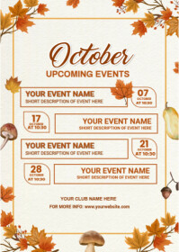 Biały October Events A6 Template