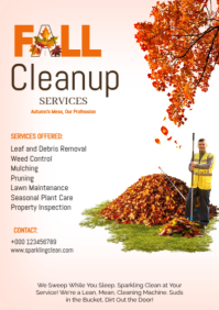 Hvid Fall Cleanup Services A2 Template