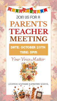 White Parents Teacher Meeting Instagram Story Template