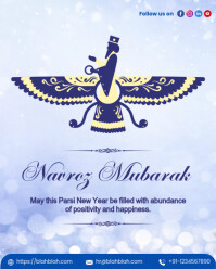 White Floral Parsi New Year Instagram Portrait template
