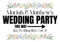 White Floral Party Direction Sign A1 Design Template