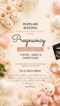 White Floral Pregnancy Announcement Instagram Story Indaba yaku-Instagram template
