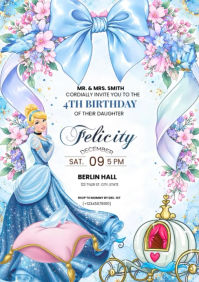 Biały Birthday Celebration A4 Template