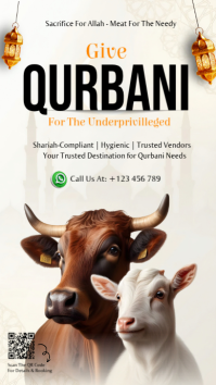 White Floral Qurbani for the Underprivileged Instagram Story template